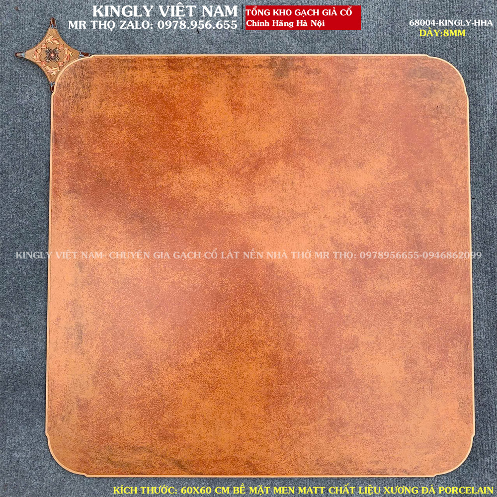 Gạch lát nền giả cổ màu da bò nhân rời 60x60 68004